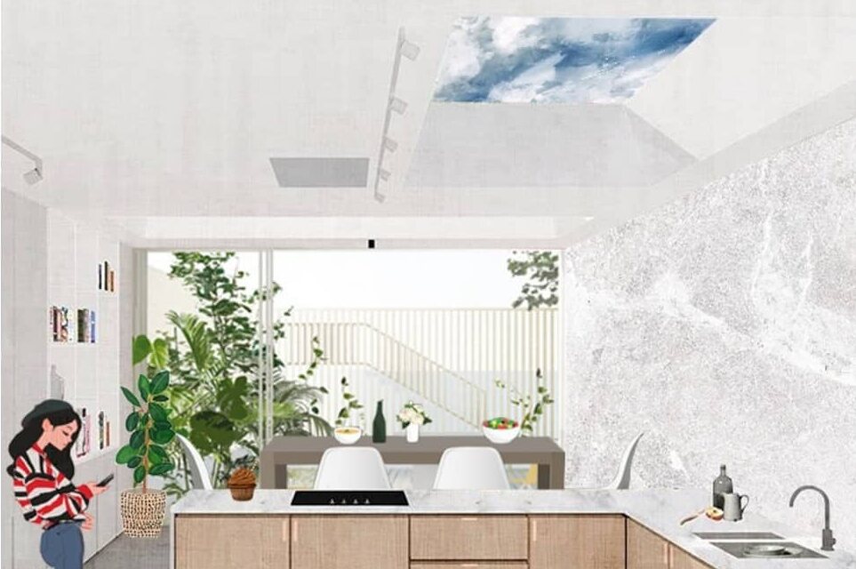 Cocina: collage de propuesta de interiorismo de Estudio Sur